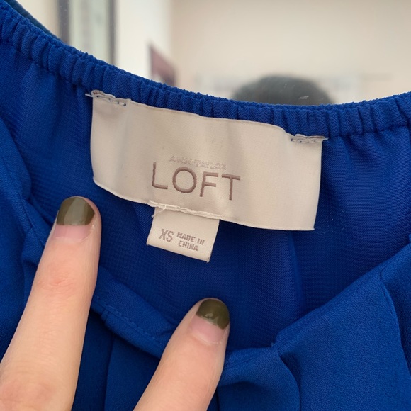 NWOT Cobalt blue ruffle front blouse - Picture 3 of 3